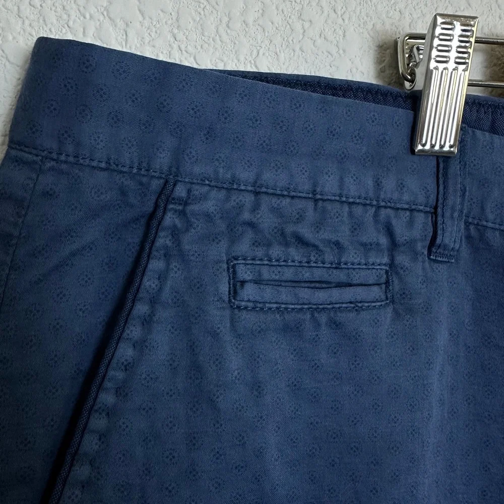 Johnnie-O Mens Blue Cotton Linen Micro Pattern Flat Front Shorts Size 40